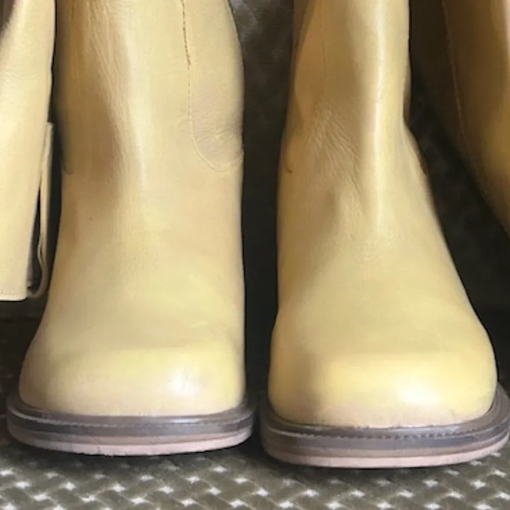 Urban Outfitters Tall Tan Lush Leather Slouch Pull On Boots - Picture 16 of 16